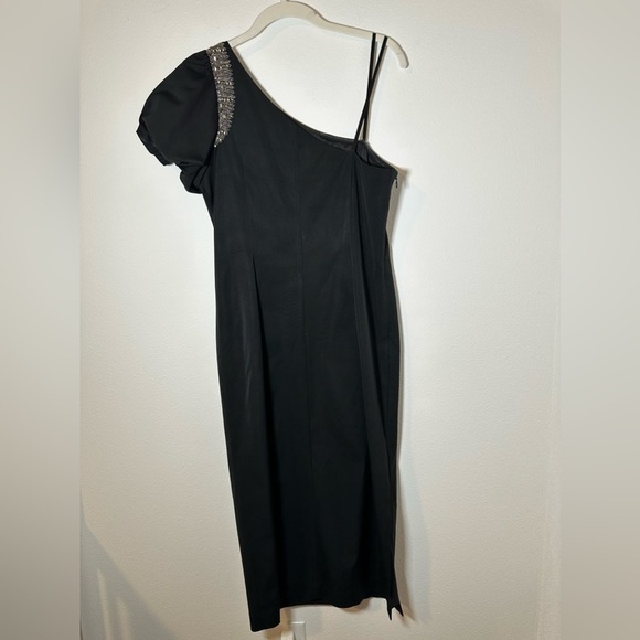 AIDAN MATTOX One-Shoulder Beaded Midi Dress - Picture 4 of 15